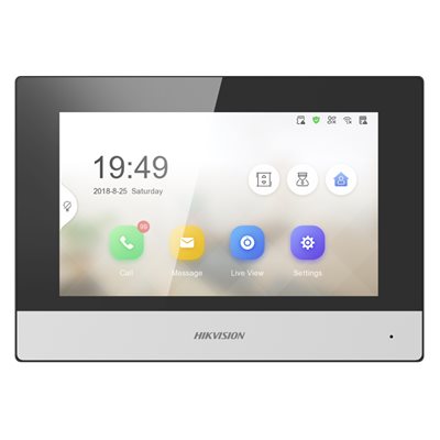 מסך Hikvision 7 אינץ, מסך מגע ציבעוני, עבור מערכת מודולרית ip.